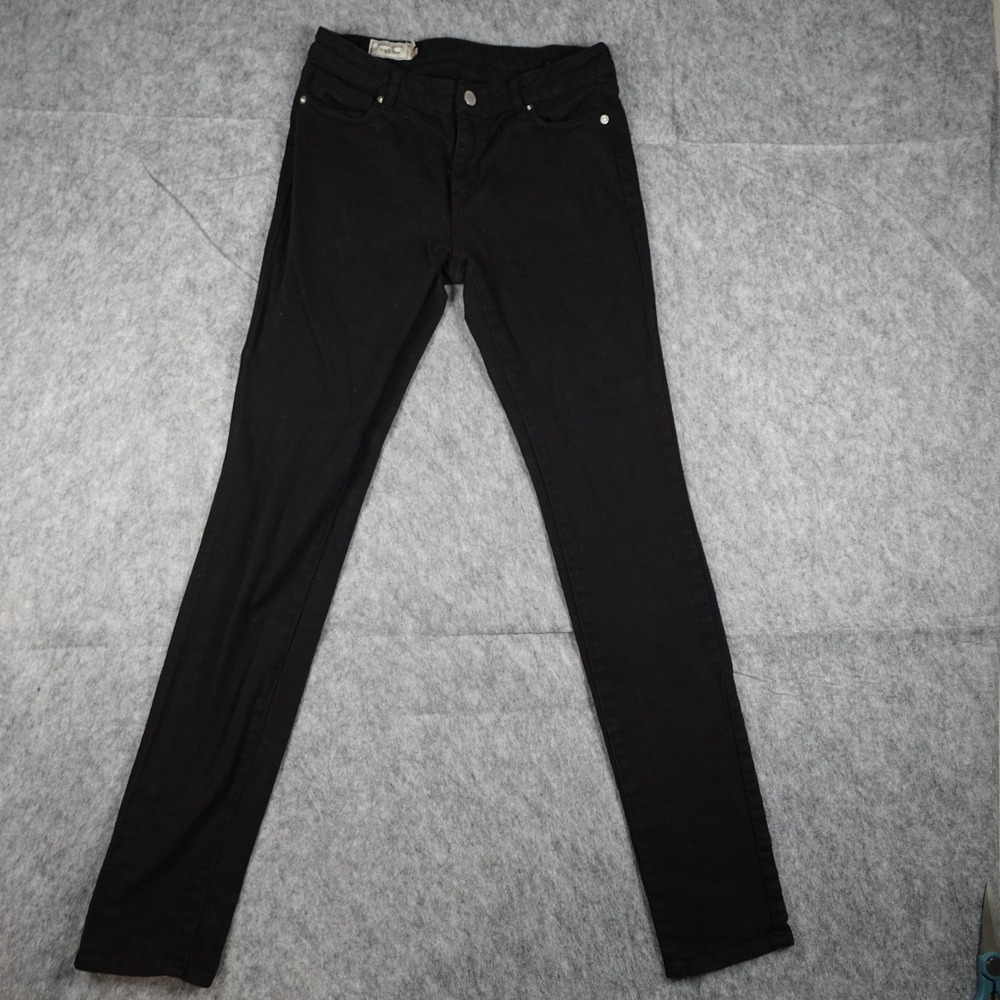 Maison Kitsune Jeans Women 25 Black Slim Fit Cotton Designer Casual Skinny Denim